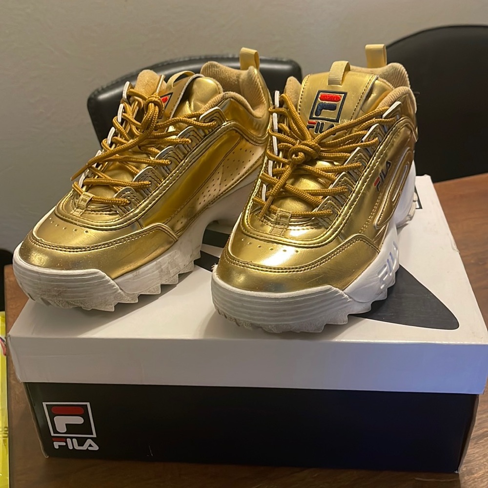 Gold Metallic Sneakers